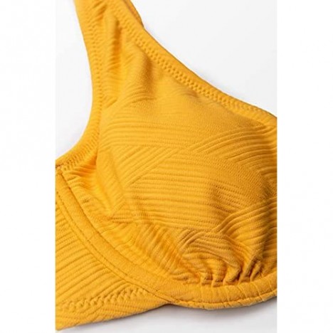 CUPSHE Women's Underwire Bikini Top Textured Bathing Suit
