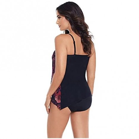 Miraclesuit Women's Swimwear Peephole High Neckline Soft Cup Tankini Bathing Suit Top