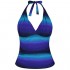 Mycoco Women's Halter Swim Top V Neck Swimwear Front Shirred Tankini Top