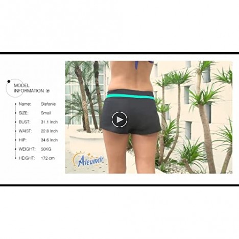 Aleumdr Womens Side Split Waistband Swim Shorts with Panty Liner Plus Size S - 3XL