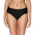 ALove Solid Ruched Bikini Bottoms for Women High Cut Black Swimsuit Bottoms