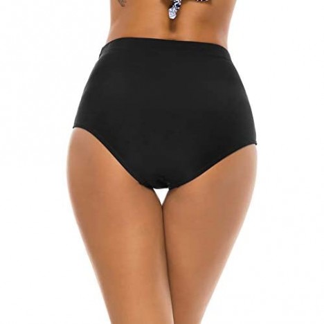 Bonneuitbebe Women's Bathing Suit Bottoms High Waisted Bikini Bottoms Full Coverage Swimsuit Shorts Swim Briefs
