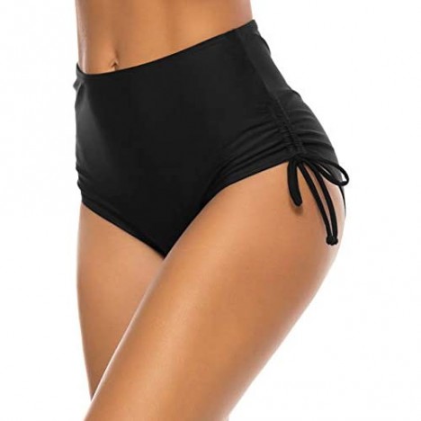 Bonneuitbebe Women's Bikini Bottoms Full Coverage Swimsuit Bottoms Adjustable Tie Side Bathing Suit Swim Shorts