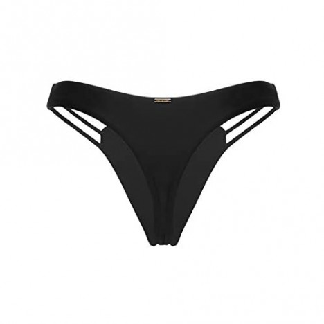 RELLECIGA Women's Triple Strappy Bikini Bottoms Thong