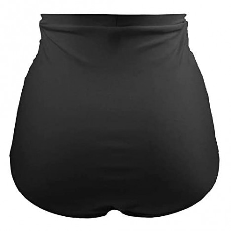 Tempt Me Women's High Waisted Swimsuit Bottom Tummy Control Ruched Bikini Bottom Vintage Swim Shorts Tankini Briefs