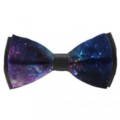 COLORFULSKY Fashion Elegant Pre-Tied Bow Tie for Men & Boys  Adjustable Bowtie (Outer Space Galaxy Stary)