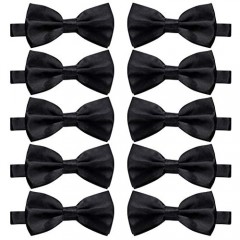Elegant Pre-tied Bow ties Formal Tuxedo Bowtie Set with Adjustable Neck Band Gift Idea For Men And Boys(5/8/10/20 Pcs) 10 Pcs6 Medium