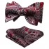 HISDERN Men's Self Tie Bow Tie Classic Floral Paisley Woven Silk Bowtie for Tuxedo & Wedding