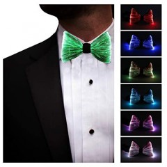 LED Light up Bow Tie 7 Colors Luminous Adjustable Bowtie for Party Gift Men and Women