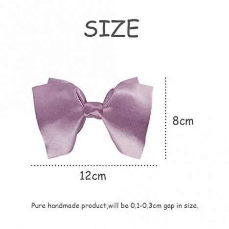 Mens 100% Satin Silk Oversized Pre-tied Bowtie Handmade Solid Formal Tuxedo Big Bow Ties