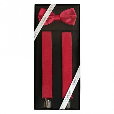 Mens Bow Tie And Suspenders Set For Men Gift Box - For Formal Dress Bowtie & Braces - Prom Dance Wedding Tuxedo
