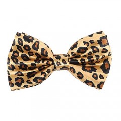 Men's Cheetah Print Leopard Bow Tie Polyester Pre-tied Color Yellow and Black