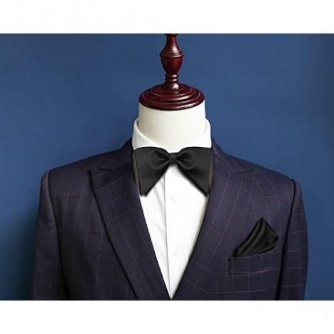 Mens Satin Silk Oversized Pre-tied Bowtie Handmade Formal Tuxedo Big Bow Ties