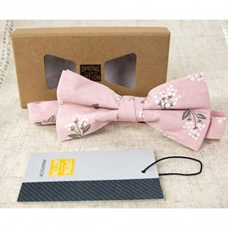 Spring Notion Men's Cotton Floral Printed Bow Tie