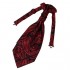 Red Neckerchief For Mens Tall Jacquard Woven Silk Pattern Pre-Tied Ascot ERB1B07C Epoint Red Black