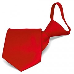 TieMart Red Solid Color Zipper Tie  20" Length