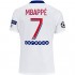 2020-2021 Season Paris #7 MBAPPE Away Mens Soccer T-Shirts Jersey & Armbands White