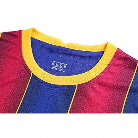 Engtdri Messi #10 Home 2020-2021 New Season Men's Barcelona Long Sleeve Soccer T-Shirts Jersey Color Red/Blue