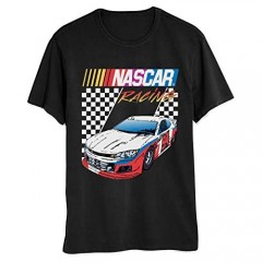 NASCAR Men's Checkered Logo Graphic Round Neck Short Sleeve T-Shirt