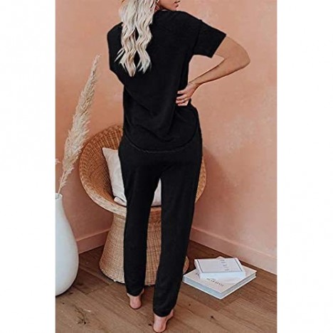ETCYY NEW Lounge Sets for Women Two Piece Outfits Sweatsuits Sets Long Pant Loungewear Workout Athletic Tracksuits