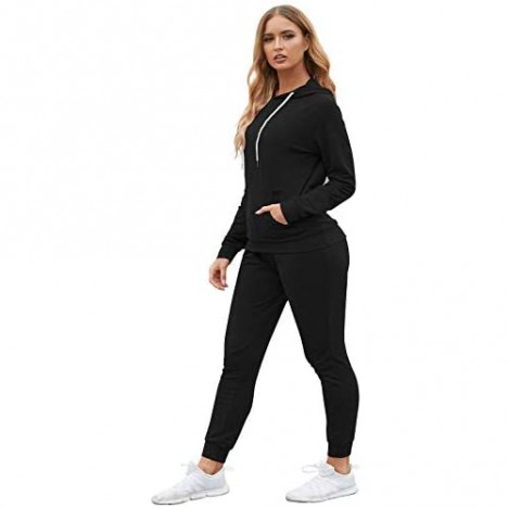 Fixmatti Women Pullover Hoodie Pockets Sweatpants Sport Jogger Sweatsuit