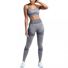 HAODIAN Women's Workout Sets 2 Piece Seamless Slim Fit Yoga Leggings with Sports Bra Clothes Set