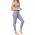 Jetjoy Women 2 piece Workout Set Seamless Super Soft Deep V Neck Bra+Leggings Set Yoga sets Outfits Sports Clothing
