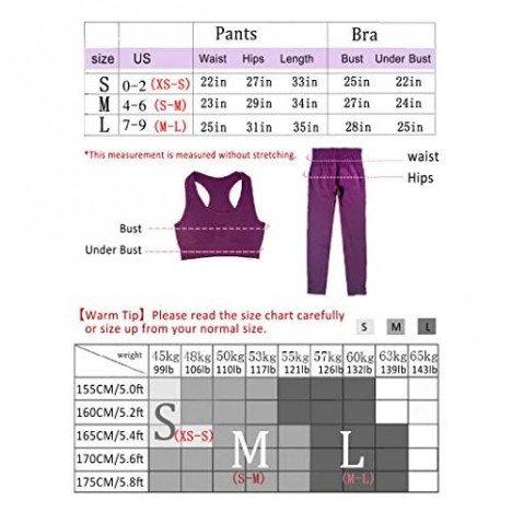 Jetjoy Yoga Outfits for Women 2 Piece Set Workout High Waist Athletic Seamless Leggings and Sports Bra Set Gym Clothes