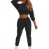 Mizoci Women's 2 Piece Outfits Workout Tracksuit Long Sleeve Crop Top Jogger Pants Set