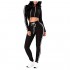 Pink Queen Womens 2 Piece Outfit Sport Bodycon Crop Top Long Pant Tracksuit Set Activewear