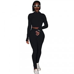 PINSV 2 Piece Outfits for Women Zip Up Jogging Suits Loungewear Sweatsuit Matching Track Suits Sets