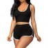 Sousuoty Womens 2 Piece Outfits Sexy Short Sets Summer Active Tracksuit