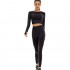 Toplook Women Seamless Workout Outfits Athletic Set Leggings + Long Sleeve Top