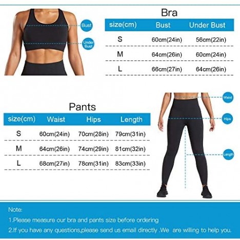 WodoWei Women's Workout Sets 2 Piece Outfits High Waisted Yoga Leggings and Sports Bra Gym Clothes