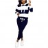 Women's 2 Piece Outfits Plus Size Stripe Long Sleeve Hoodie & Skinny Pants Tracksuits Bodycon Sweatsuit