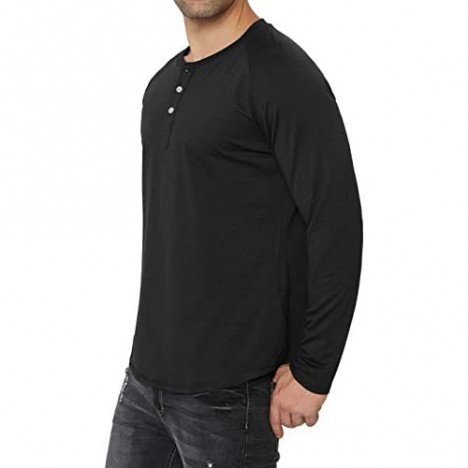 KOGO Men's Long Sleeve Henley Shirt…