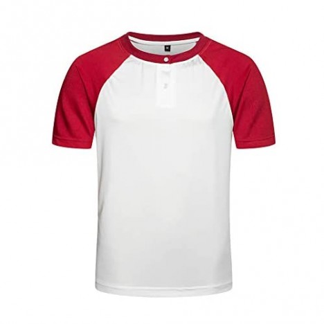 MANLUODANNI Mens Henley T-Shirts Fashion Casual Front Placket Basic Short Sleeve
