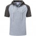 Satankud Men's Casual Raglan Short Sleeve Pullover Hoodie Henley Shirt 2X-Large