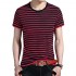 SHUIANGRAN Men's Striped T-Shirt Sport Cotton Shirts Classic Fit Casual Pullover
