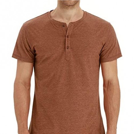 Zaveleng Mens Fashion Casual Front Placket Basic Long/Short Sleeve Henley T-Shirts