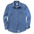 Dubinik Men's Long Sleeve Denim Button Down Shirt Western Cotton Casual Work Shirt