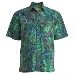 Johari West Autumn Gold Tropical Hawaiian Batik Shirt