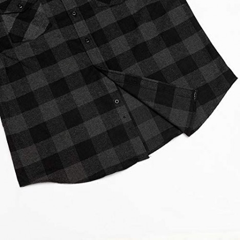 MCEDAR Men’s Plaid Flannel Shirts-Long Sleeve Casual Button Down Slim Fit Outfit for Camp Hanging Out or Work
