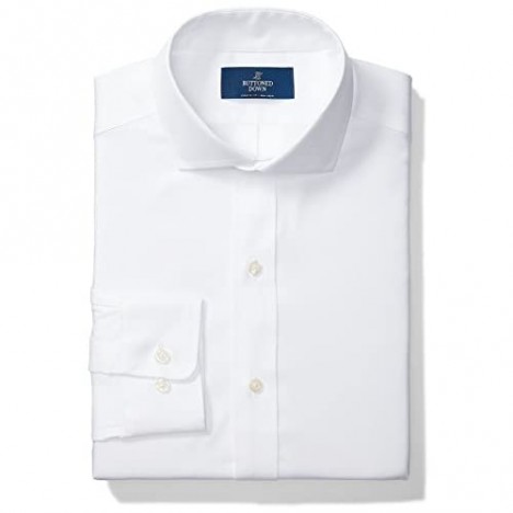 Brand - Buttoned Down Men's Classic Fit Cutaway-Collar Solid Pinpoint Dress Shirt Supima Cotton Non-Iron