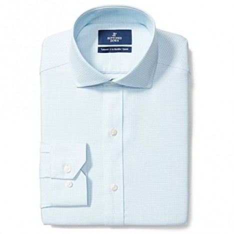 Brand - Buttoned Down Men's Tailored Fit Cutaway Collar Pattern Dress Shirt