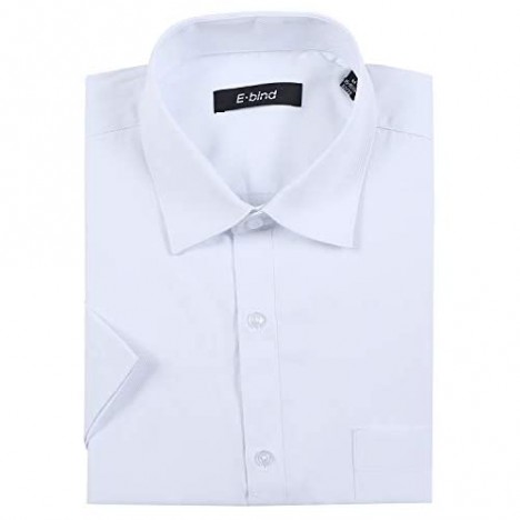 Ebind Mens Short Sleeve Shirts Classic Solid Oxford Shirt