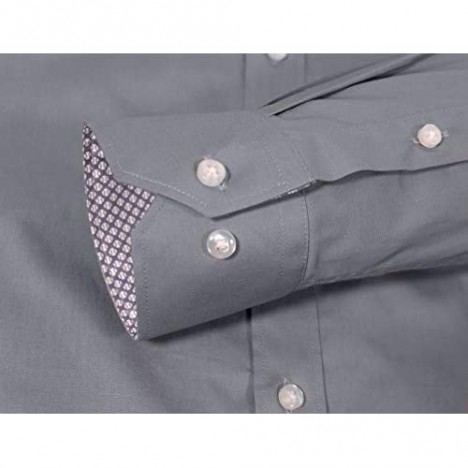ExQuisite.ZFZ Mens Dress Shirts Long Sleeve Regular Fit Stretch Casual Button.