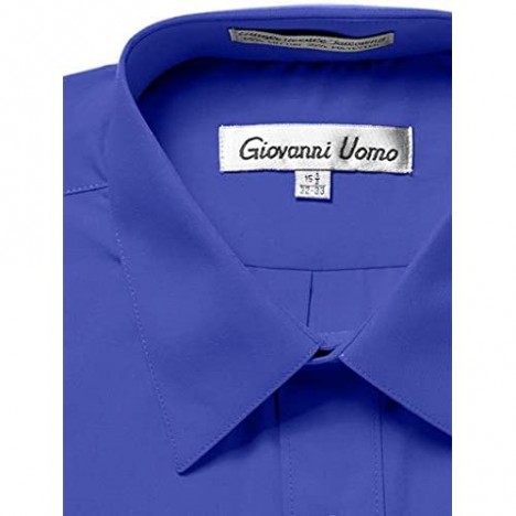 Gentlemens Collection Men's Regular & Slim Fit Long Sleeve Solid Dress Shirt