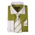 George's Mens Two-Tone Fashion Dress Shirts w/Matching Tie  Hanky & French Cuffs