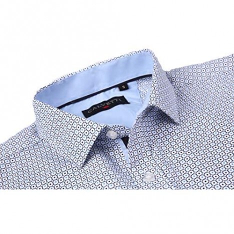 House of Lords Mens Dress Shirts Easy Care Regular Fit Long Sleeve Printed Casual Button Down Shirts